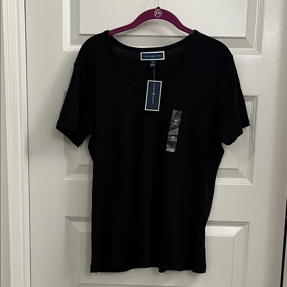 Karen Scott Classic Black Short Sleeve Tee